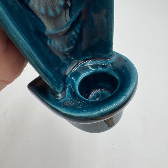 Wall candle holder - AWF pottery studio Norway 1960s - Candle light holder. Deep - Picture 4 of 16